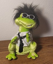 VERY RARE WORKS SEE VIDEO Gemmy Frogz My Sharona Shiney Material Green Y2k Plush