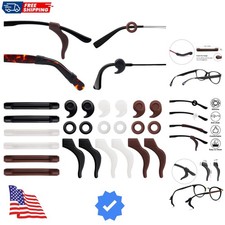 12 Pairs Eyeglasses Retainers Silicone Glasses Temple Holders Anti-slip Prote...