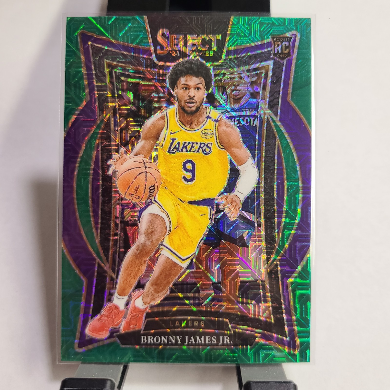 2024-25 Panini Select #90 Bronny James Jr. Green Mojo Prizm RC
