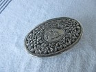 VINTAGE~~SILVERPLATE ON BRASS OVALLIDDED TRINKET BOX~~INDIA~~~RARE DESIGN~~L@@K!