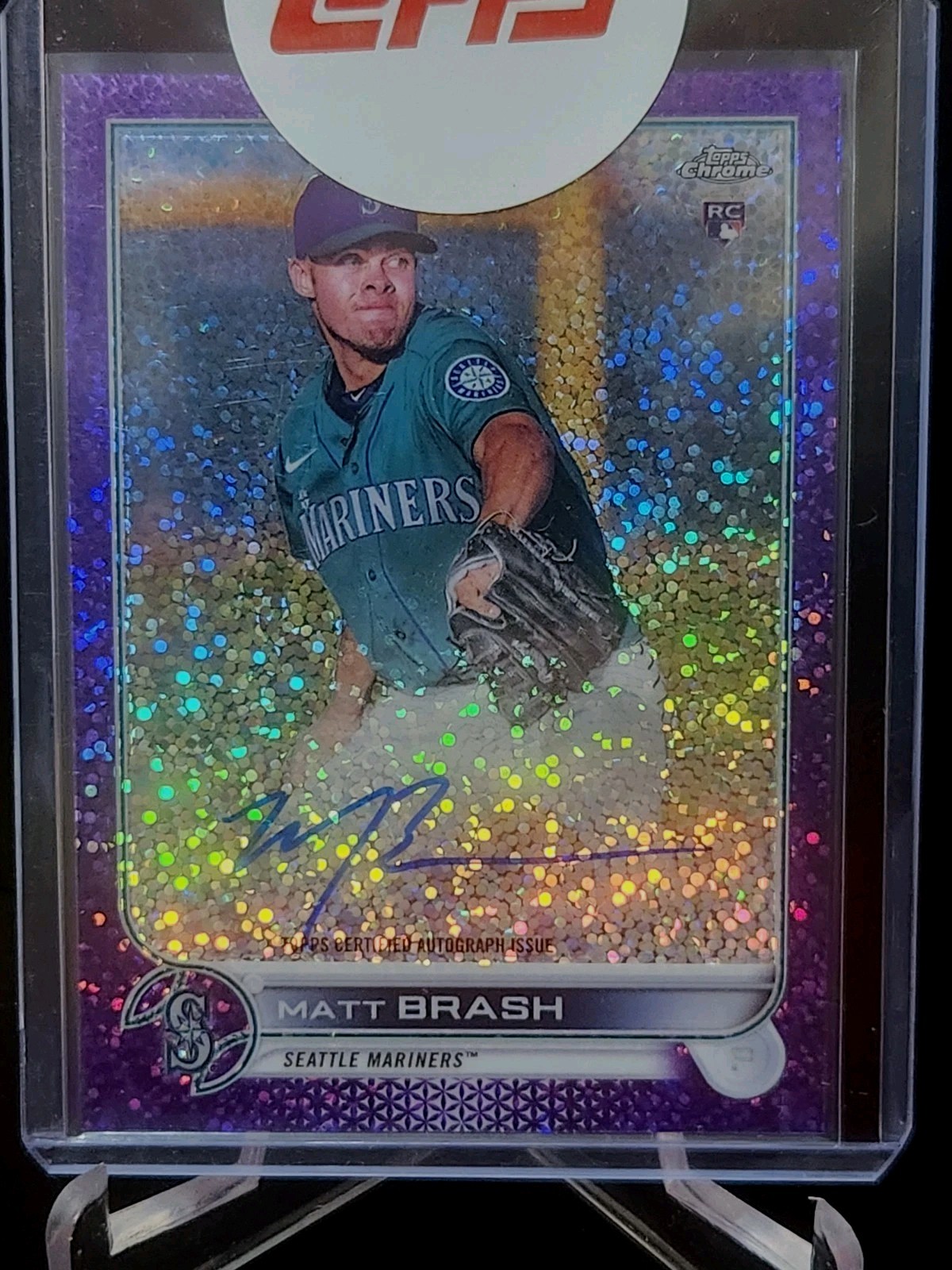2022 Topps Chrome - Rookie Autographs Matt Brash #RA-MBR Purple Speckle...