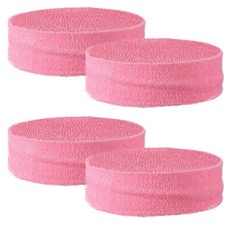 Sweat Absorbing Head Band, 4Pcs Nylon/Cotton Pink Red