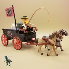 Playmobil charrette soldat sudiste-chariot confédéré-fournitures-munitions