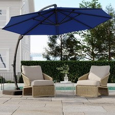 11ft Offset Patio Umbrella Cantilever Hanging Outdoor Patio Umbrella with Base