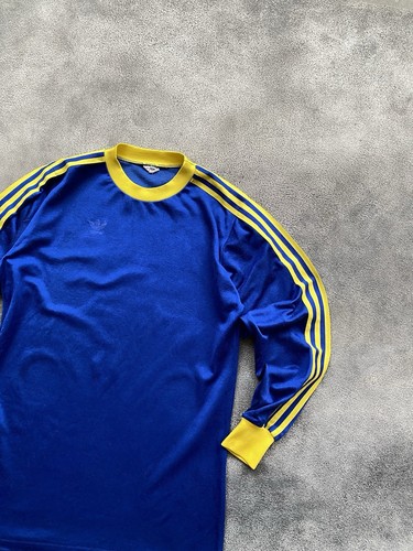 70ʼs-80’s Adidas Sweden Long Sleeve Jersey Made In West Germany Football - Picture 2 of 9