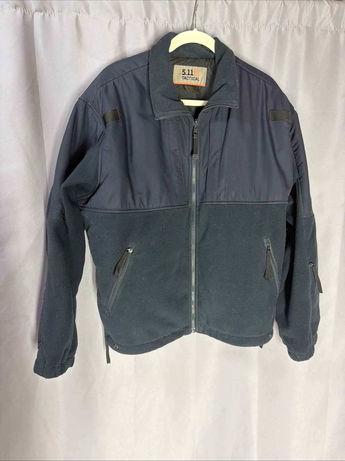 5.11 Tactical Jacket Mens Large Blue Fleece Lined Softshell Full Zip Outdoor