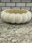 Hull Pottery Scalloped Bowl, Vintage, Ivory, - 3.5" x 8" x 5"