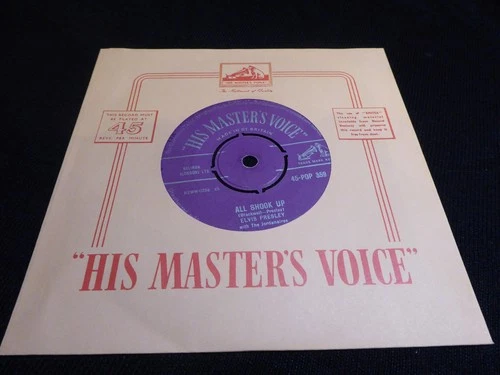 ELVIS PRESLEY - ALL SHOOK UP, 1957 HMV POP359, RARE PURPLE LABEL/SILVER TEXT, EX