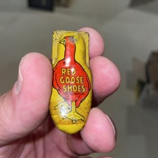 1930's old Red Goose Shoes Advertising Clicker Tin Litho USA Newark Kirchhoff 