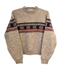 Vintage 60s Pure Wool Alpine Ski Sweater Fair Isle Nordic Knit