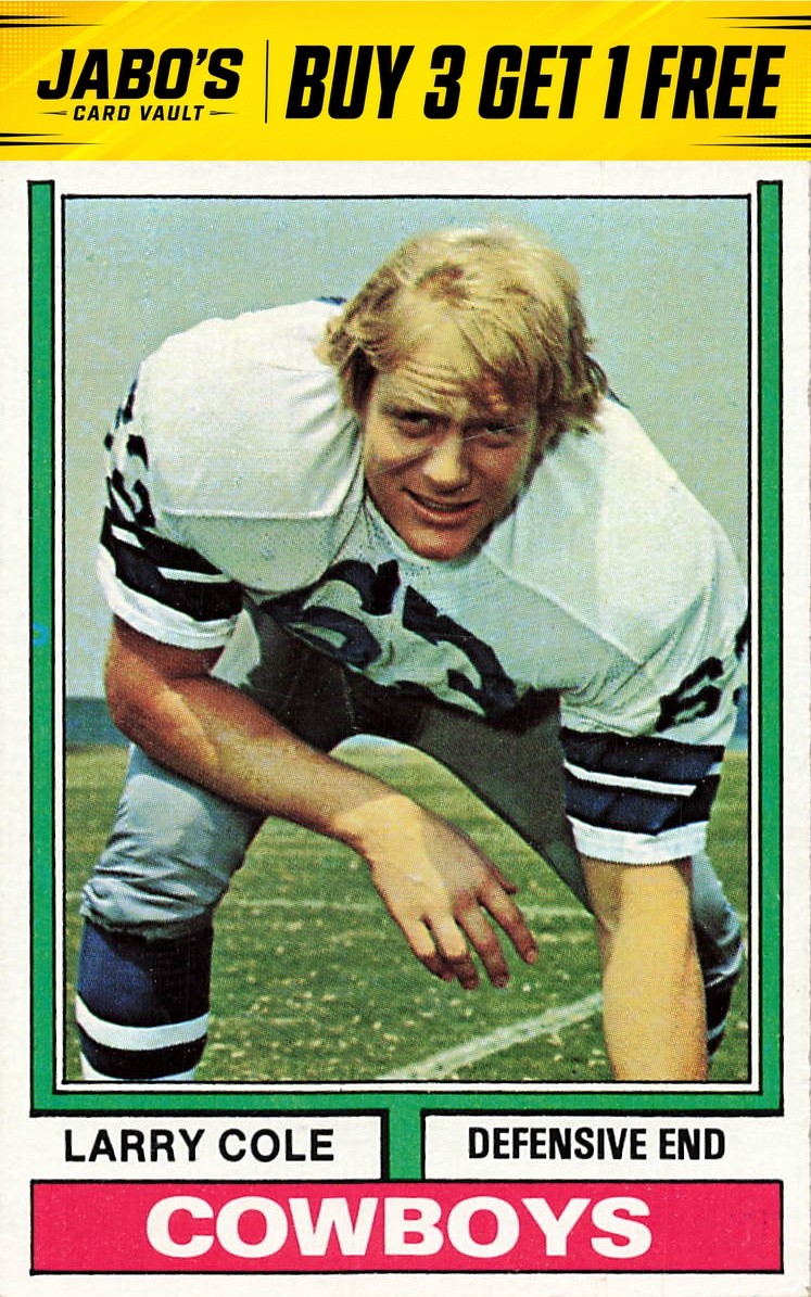 1974 Topps #478 Larry Cole Vintage Football Card