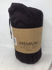 Premium 6-Piece King Sheet Set, Purple Ultra Soft Microfiber Polyester