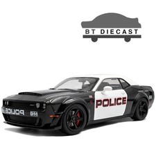 SOLIDO DODGE CHALLENGER R/T SCAT WIDEBODY POLICE CAR 1/18 BLACK / WHITE S1805715