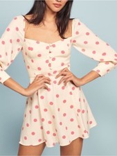 Reformation Lumiere Polka Dot Mini Dress Andie size 4 NWT
