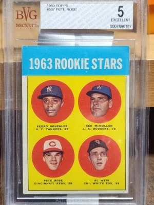 1963 Topps – Pete Rose RC – BVG 5 EX – Vintage Baseball Karte – Investment! - Bild 1 von 4