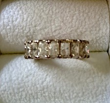 Silver Radiant Cut Crystal Ring.