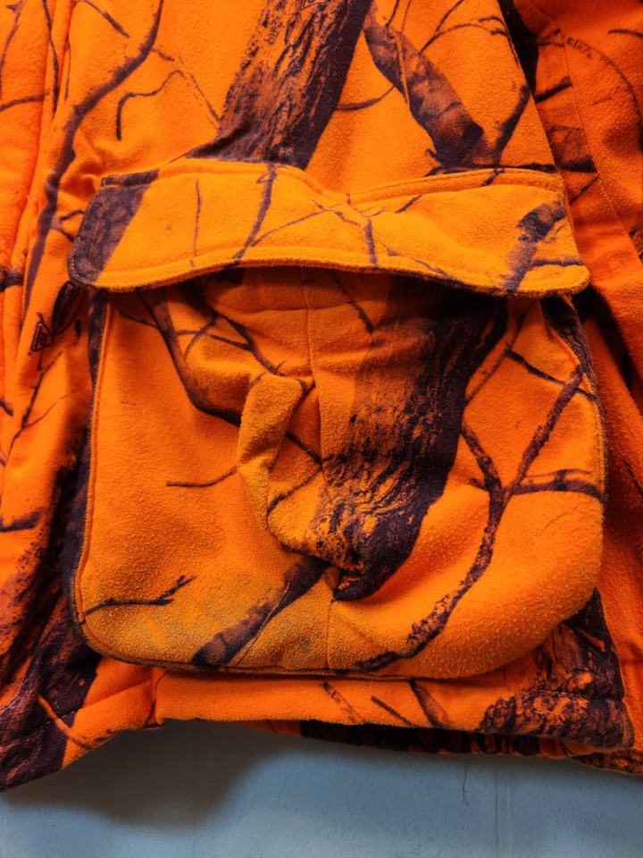 Vintage Woolrich Blaze Orange Realtree Hardwood Camo Coat Hooded Size XL Hunting - Image 2 of 4