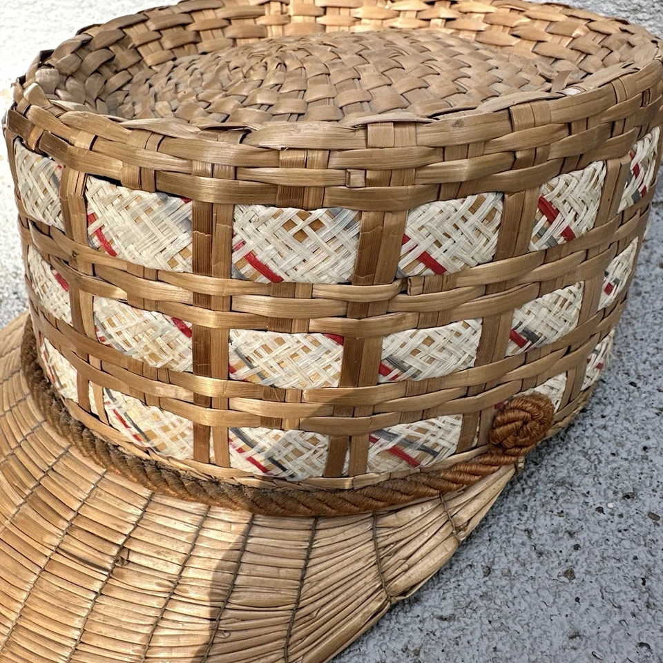 复古/古董 Yeddo Kepi 风格草帽带边意大利制造独特! Post 1930 — 第 2/4 张图片