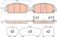 1X TRW GDB3615 Bremsbelagsatz Scheibenbremse FüR Honda