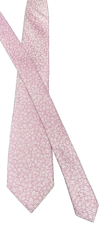 Corbata para hombre Ben Sherman 100 % seda rosa floral ajustada estrecha diseñador usada en excelente estado Foto 3 de 4