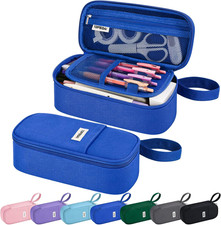 Large Pencil Case Pouch for Boy Men Kids Adults, Big Capacity Canvas Pencil Bag,