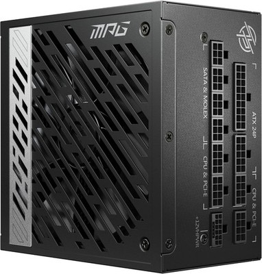 MSI MPG A1000G PCIE5 Netzteil EU Stecker 1000W 0% RPM Modus, Flachkabel, schwarz