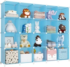 HOMIDEC 20-Cube Storage Organizer, Closet 60x48x12'', Blue 