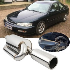 304 Stainless Steel Twin Loop Exhaust Muffler 2.5 To 4 Out For Honda Accord