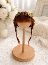 Doll Wig 5-6 Inches Red Brown Braided Twin Braided Bangs 9c74ba