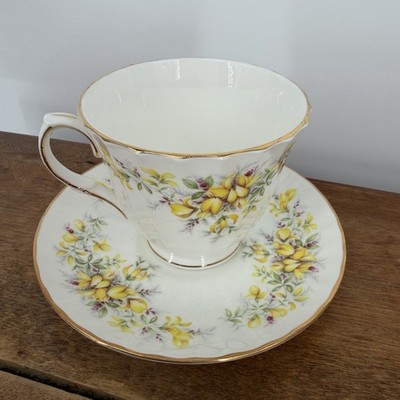 Duchess Laburnum Bone China Teacup Saucer Yellow Floral England