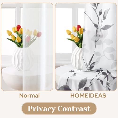 Non-See-Through Light Grey and White 52"W x 63"L (Pack of 2) Leaves-light Grey - 第 3/6 張圖片