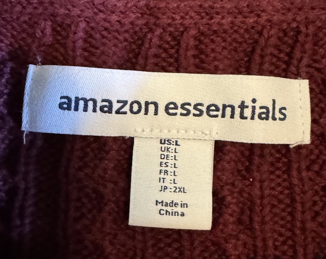 Amazon Essentials Red Pullover Sweater L - image 2