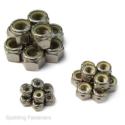 60 verschiedene A2 Edelstahl 5/16'' 3/8'' & 7/16'' UNF Nyloc Muttern