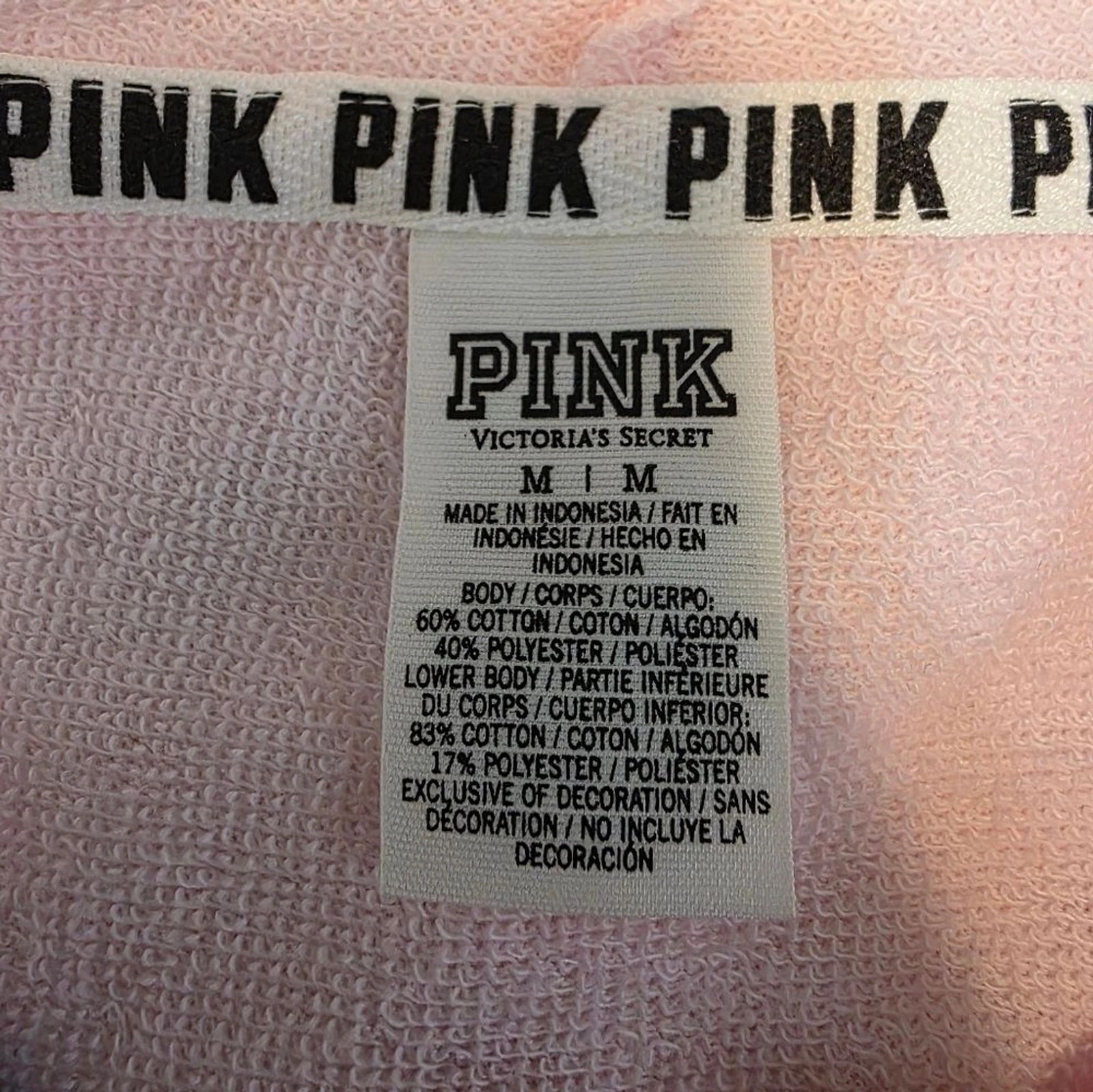 UNDERCOVER Felpa rosa con cappuccio Victoria's Secret taglia media