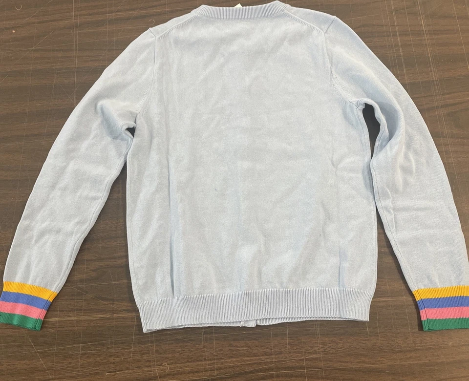 J. Cárdigan Casey Crew azul claro con puños a rayas - talla 10-11 L Foto 3 de 4