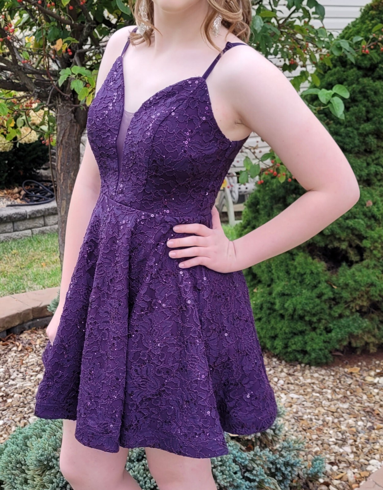 Purple Homecoming Dress Short Prom Dress Girls Back to School