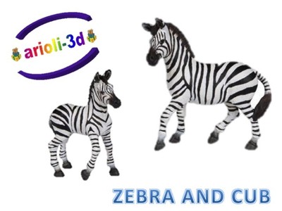 Zebra Adult And Baby Cub Papo Zebre Wild Animal Figurine New Ebay