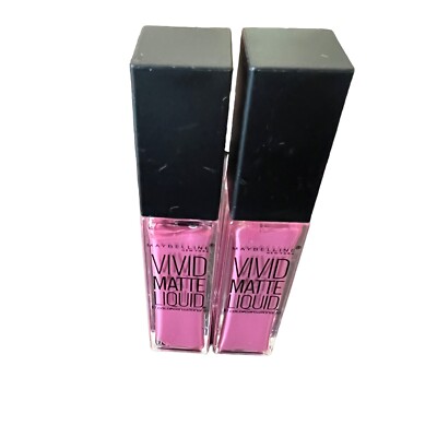 LOT OF 2 MAYBELLINE Vivid Matte Liquid Lip Color #12 TWISTED TULIP .26 oz