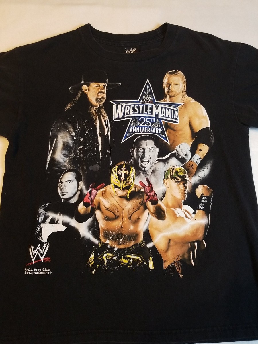WWE WrestleMania 25th Anniversary T Shirt Youth 18-20 Large