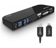 USB 3.0 USB-C Docking Station Dual Video Monitor RJ45 for M1 M2 Mac Windows