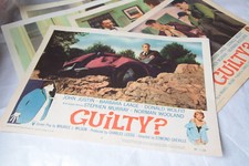 Set of 7 Vintage Guilty Lobby Cards - John Justin / Edmond Greville 1956 57 / 19