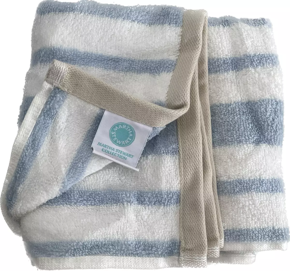 Martha Stewart Collection Cotton Stripe Hand Towel, Created for Macy's - Blue