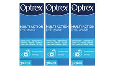 Optrex Multi-Action Eye Wash For Tired, Uncomfortable, Irritated Eyes 3x300ml