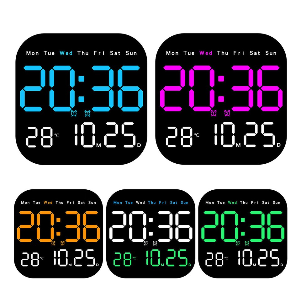 Digital Large Big Jumbo LED Wall Desk Clocks Display Calendar ...