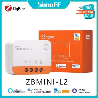 1-10PCS SONOFF ZBMINI L2 Zigbee Switch No Neutral Wire Required Smart Home Wirel