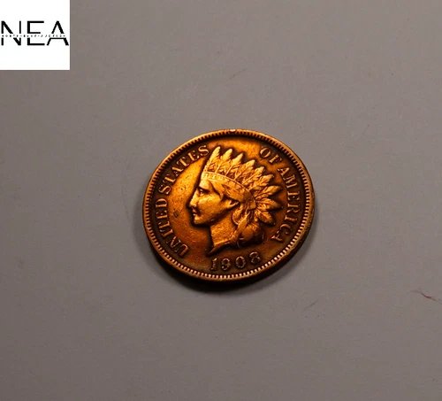 1908-S Indian Head Penny Cent ~ Almost Uncirculated (red/bn) ~ Key Date! (I6021)