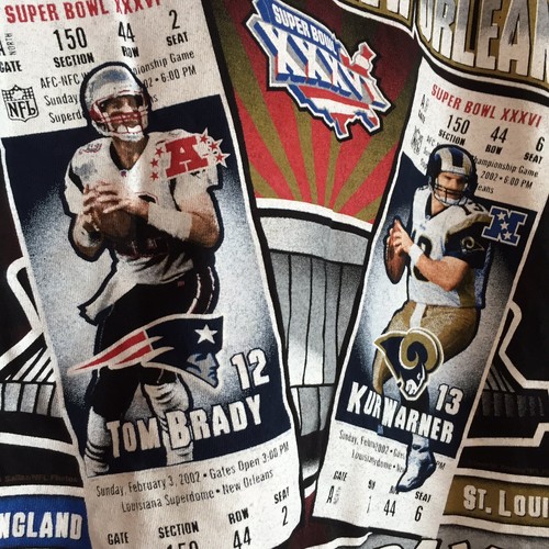 Super Bowl xxvi Mens 2XL Short Sleeve Shirt Tom Brady Kurt Warner New Orleans - Picture 7 of 16