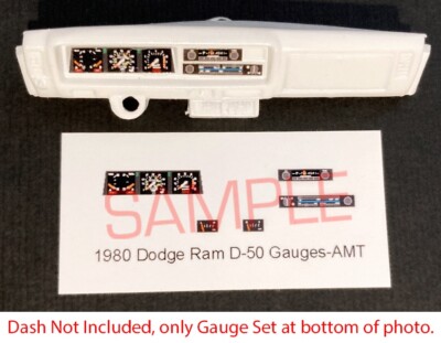1980 DODGE RAM D-50 GAUGE FACES for 1/25 scale AMT kits PLS READ DESCRIPTION