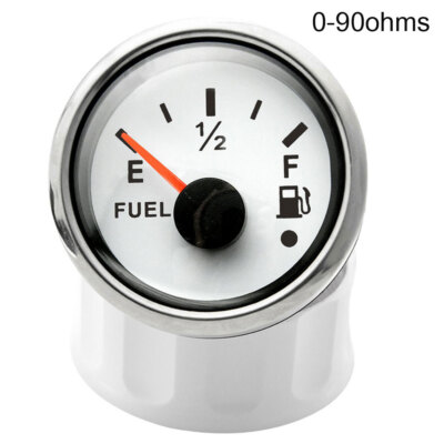 2'' 52mm Fuel Level Gauge 0-90 ohms Waterproof Red LED For Auto Marine USA STOCK