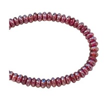 100 Preciosa Czech Glass SMALL 4mm Garnet Red Shimmer Rondelle Disc Spacer Beads